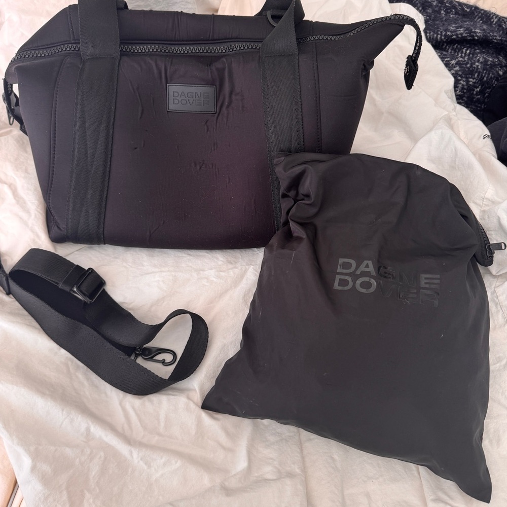 Dagne Dover Black LANDON NEOPRENE CARRYALL BAG